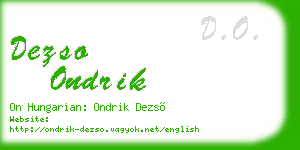 dezso ondrik business card