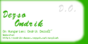 dezso ondrik business card